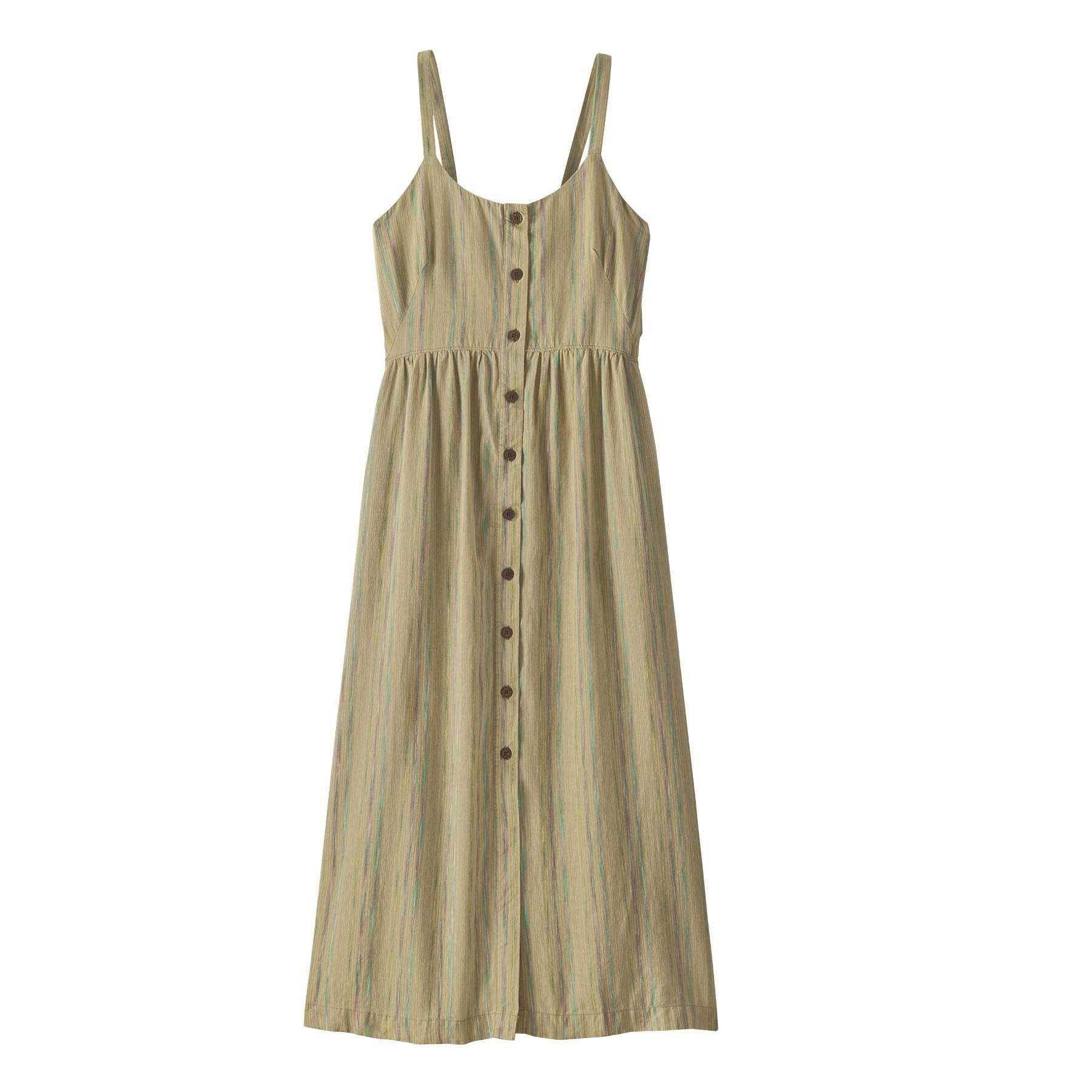 W's Garden Island Dress lightweight hemp and TENCEL® lyocell fabric with adjustable straps and coconut buttons