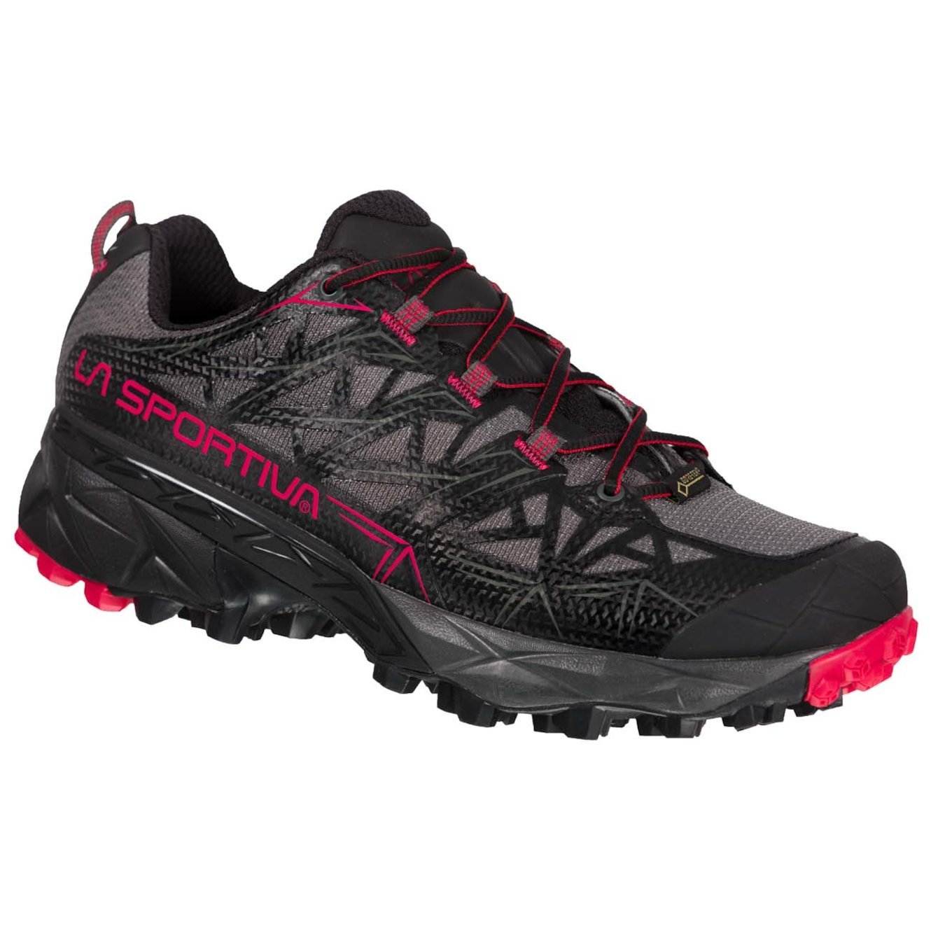 Akyra Woman GTX waterproof winter trail running shoe with GORE-TEX, ideal for ultra marathons and prolonged training, featuring FriXion XT sole and MicroLite Skeleton design.