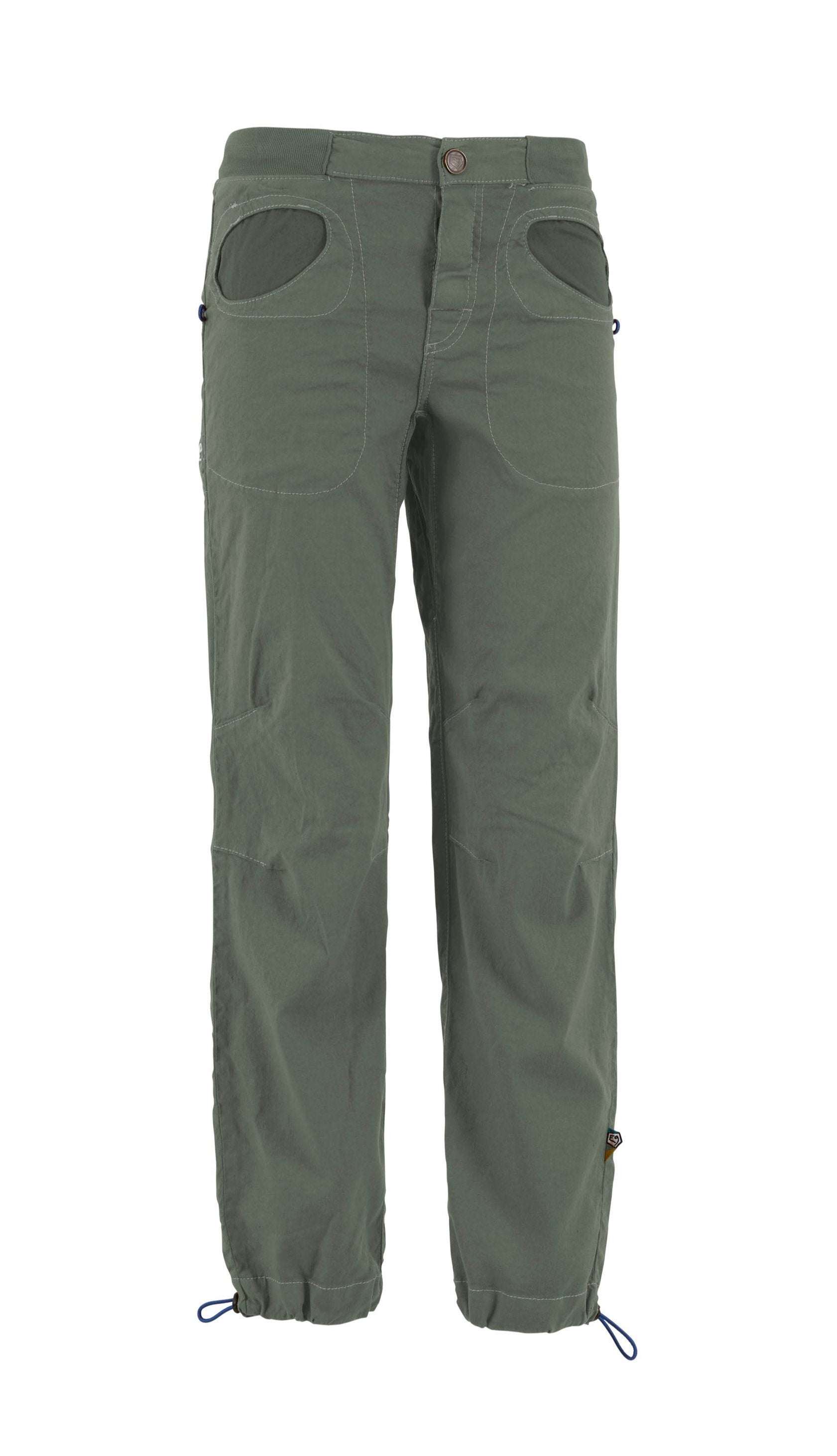 Rondo Flax outdoor climbing pants in linen and organic cotton with adjustable waist and ankles.