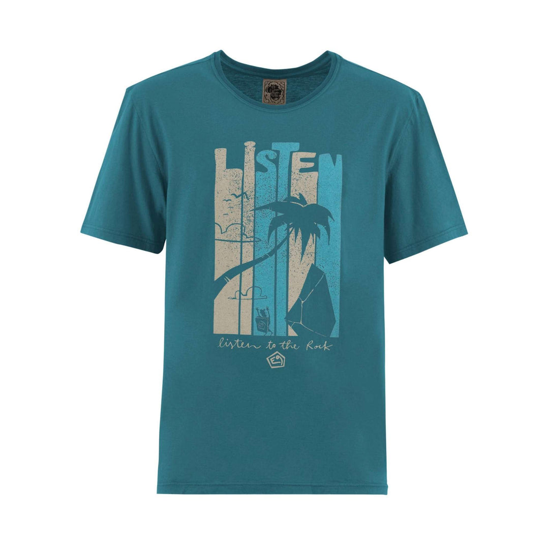 Organic cotton beach t-shirt with front print and regular fit.