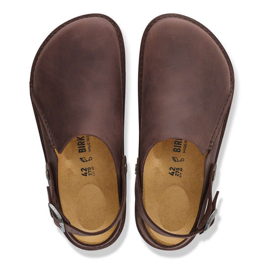 Birkenstock Lutry Premium Oiled Leather - Habana - vista dall’alto della coppia