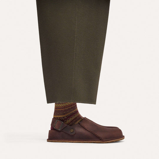 Birkenstock Lutry Premium Oiled Leather - Habana - indossati con pantaloni verde oliva