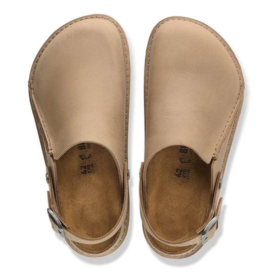 Birkenstock Lutry Premium Oiled Leather - Tabacco Brown - vista dall’alto della coppia