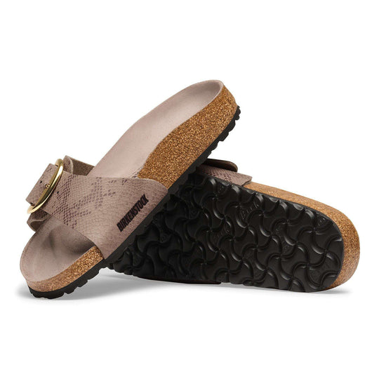 Birkenstock Madrid Big Buckle Synthetics - Python Gray Taupe - vista della suola