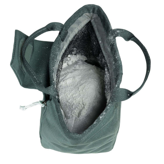 Blue Ice Sitter Chalk Bucket - North Atlantic, apertura superiore e interno in pile