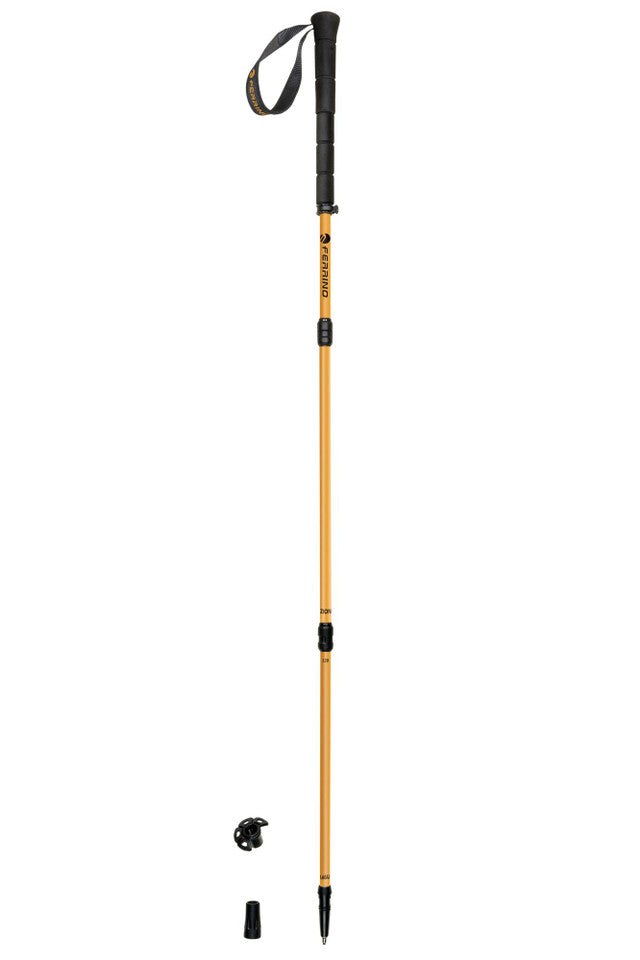 Bastoncini Zion pieghevoli da trekking in lega di alluminio 3 sezioni con impugnatura antiscivolo e punta in tungsteno