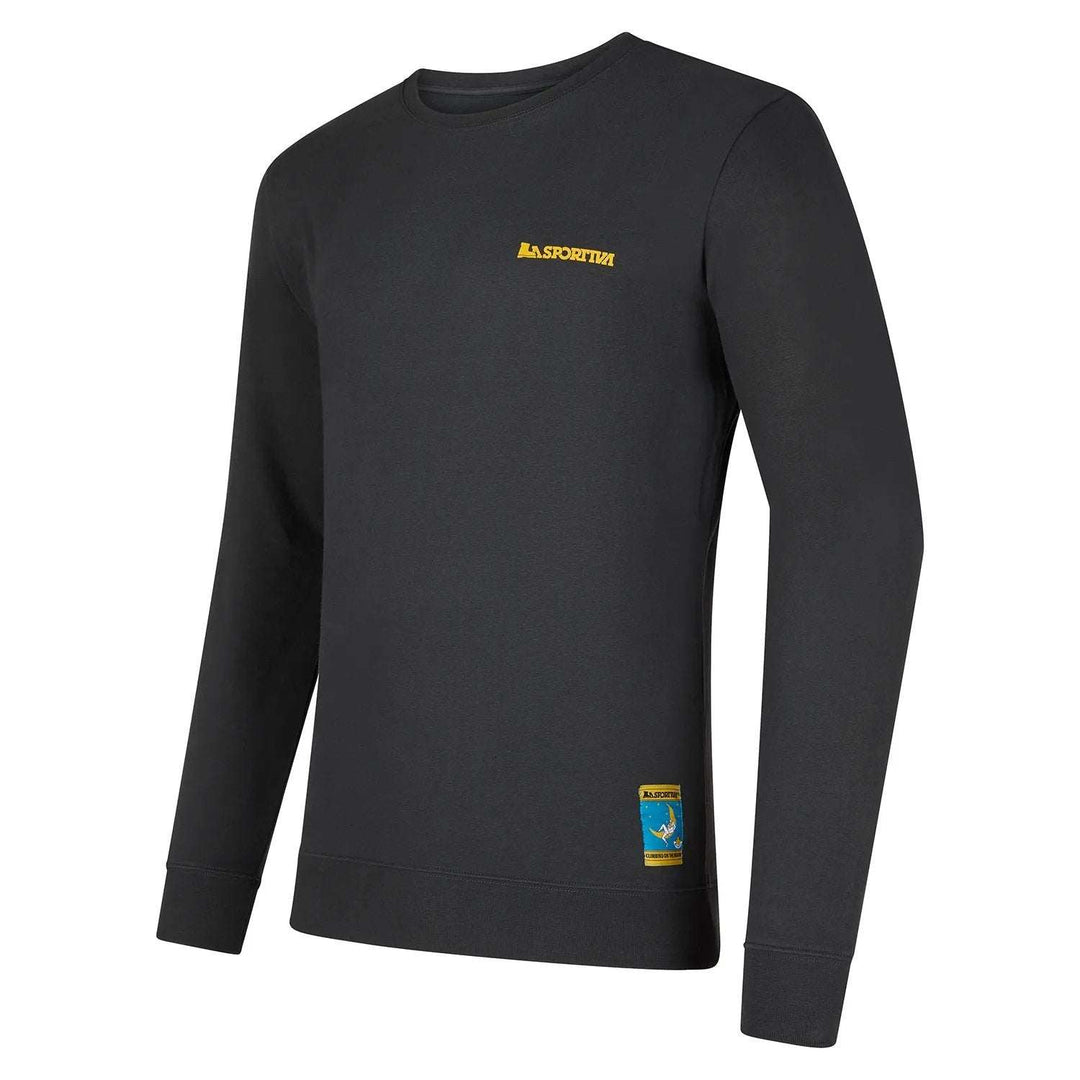 Moon Sweatshirt M in black cotton with iconic climbing-themed print.