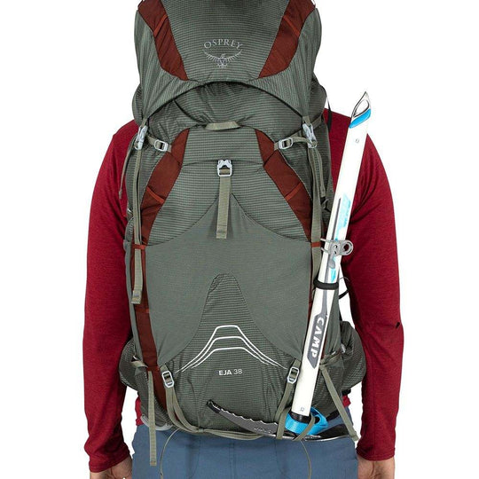 Lightweight Eja 38 women's hiking backpack with adjustable suspension system and durable design.