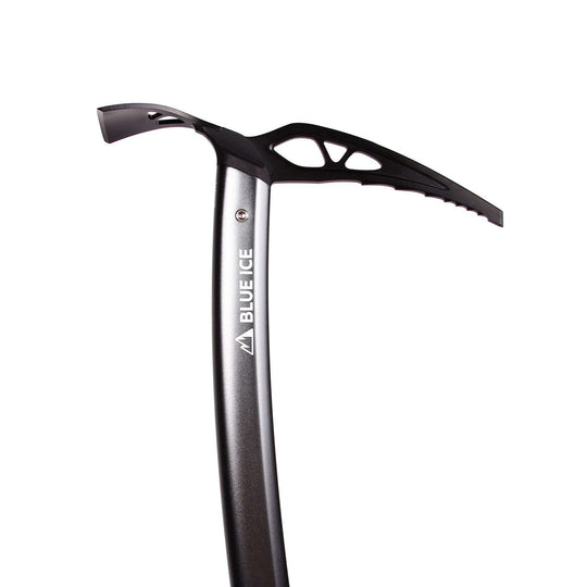 Falk Ice Axe with chrome alloy head and lightweight aluminum handle, ideal for beginner ski mountaineers.