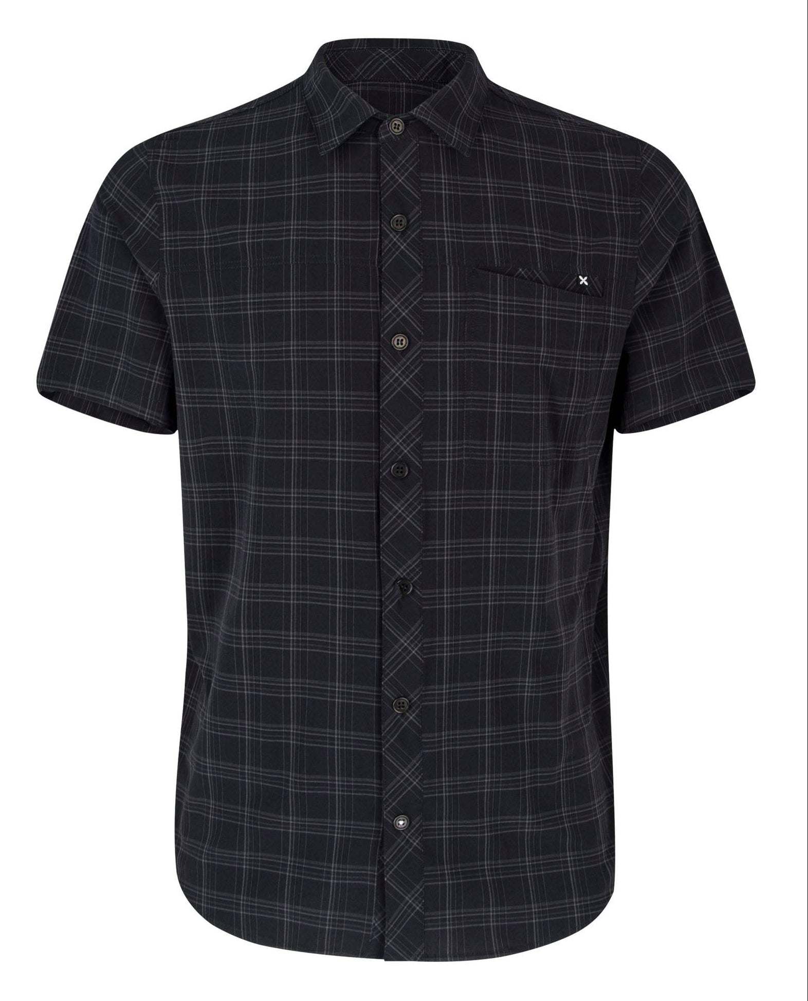 Felce 2 Shirt, lightweight nylon, short-sleeve, outdoor trekking top with button front and chest pocket.
