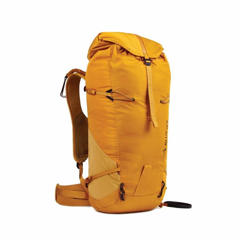 Firecrest 28 Pack versatile orange backpack suitable for alpine and ski mountaineering, with high-performance hybrid carry system.