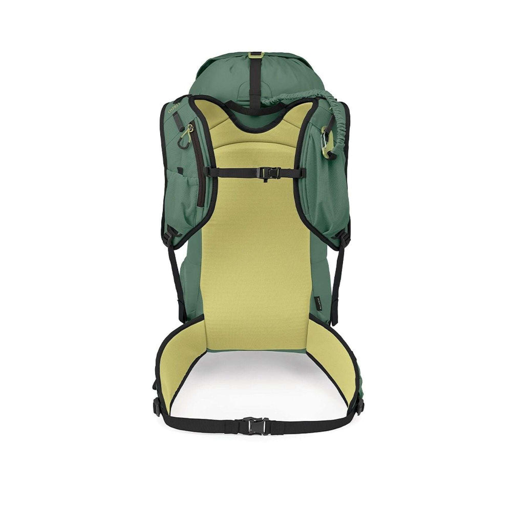 Firn 28 backpack for ski mountaineering with vest harness and elastic ski strap