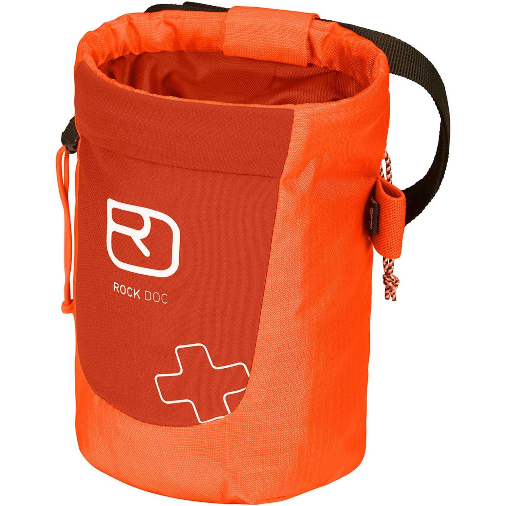 Chalk bag with integrated Aid Rock Doc first aid kit for alpine climbers