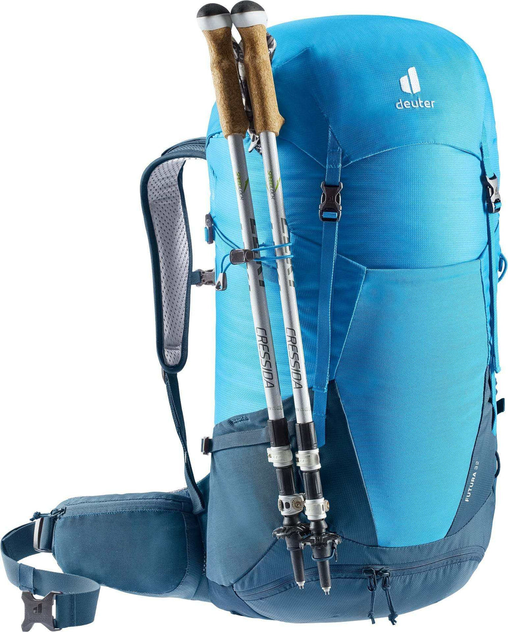 Futura 32 women's hiking backpack with ergonomic Aircomfort Sensic Pro system and multiple compartments