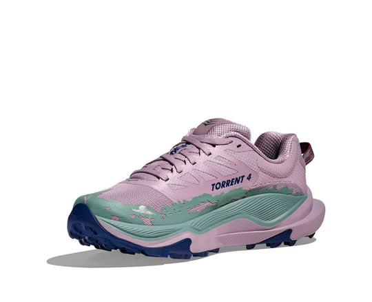 HOKA Torrent 4 donna Fragrant Lilac/Tart Cherry, vista di tre quarti dal lato interno
