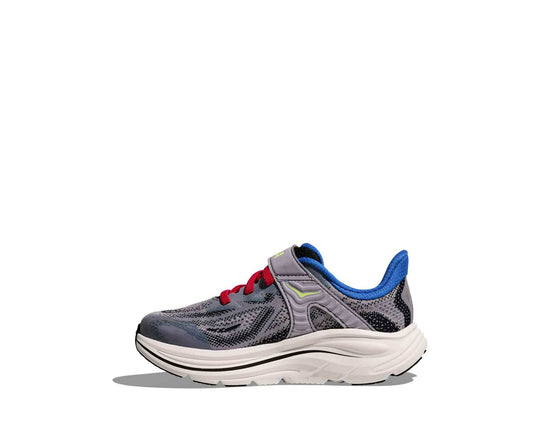 HOKA Clifton 10 Little Kids bambini Foggy Grey/Black, vista laterale interna