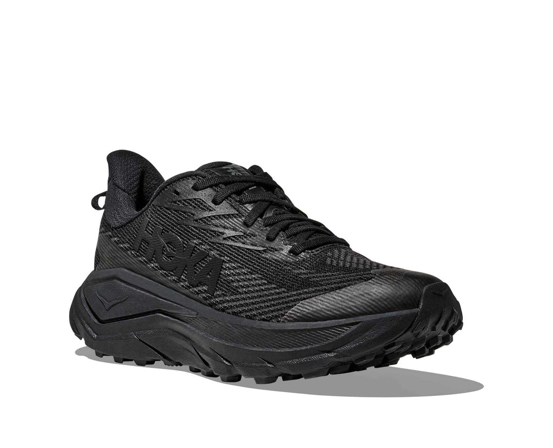 HOKA Challenger 8 Gtx donna Black/Carbon Black, vista di tre quarti frontale