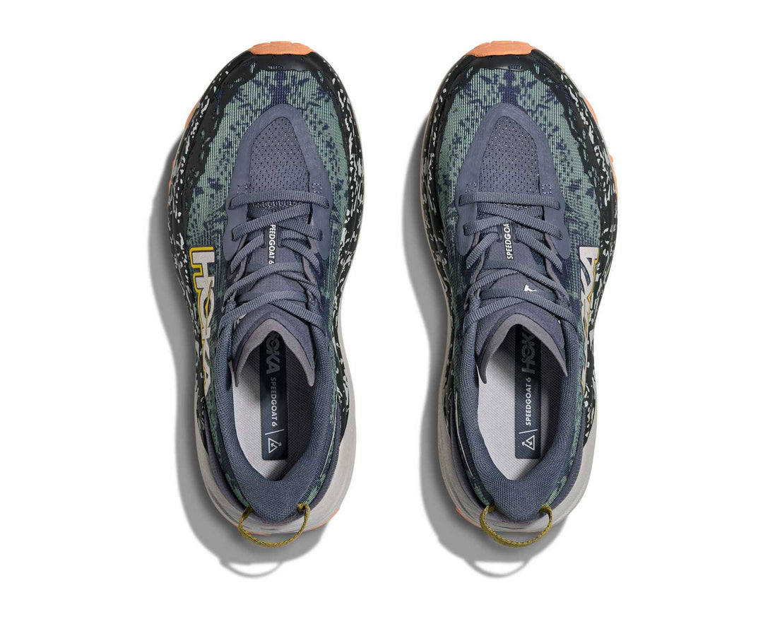 HOKA Speedgoat 6 donna Grey Skies/Cosmic Grey, vista dall’alto della coppia