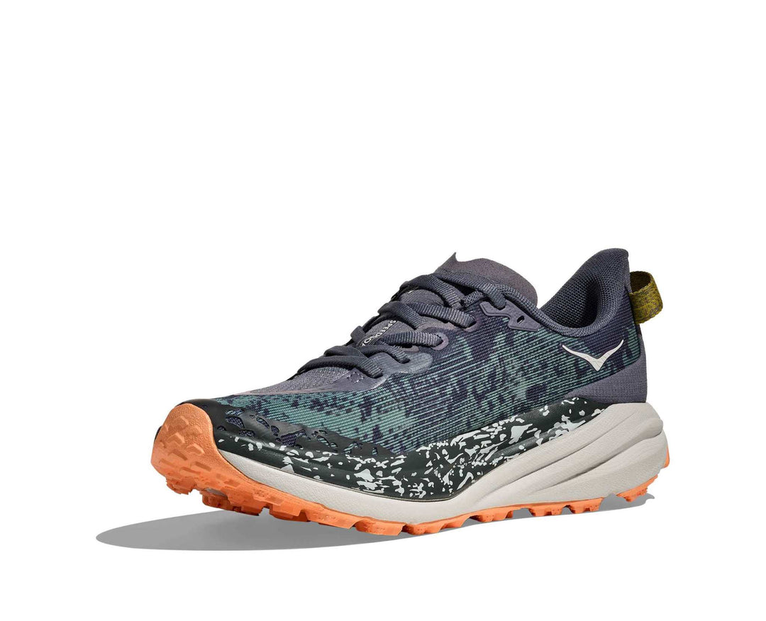 HOKA Speedgoat 6 donna Grey Skies/Cosmic Grey, vista di tre quarti dal lato interno