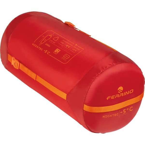 Sacco Nightec -5° C high-performance recycled sleeping bag for mountaineering and trekking with thermal insulation and compression sack