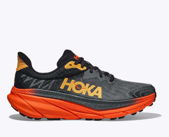 Challenger Atr 7 trail running shoe with mesh upper and vibrant orange sole.