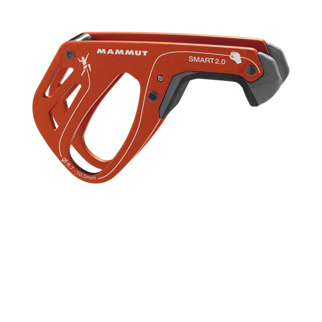 Intuitive Smart 2.0 climbing belay device with improved braking and compact design.