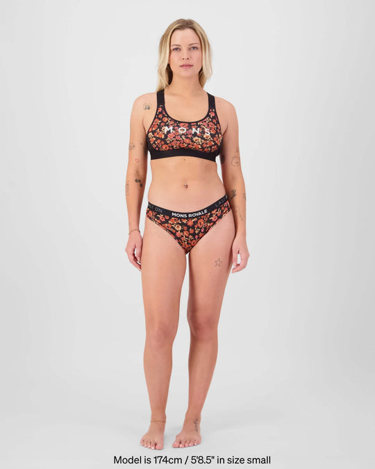 Stella Merino X-Back Bra - Ditzy Camo / Black | Women&