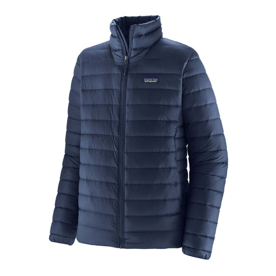 Men's blue down sweater, lightweight and windproof, made from recycled nylon with 800-fill-power responsible down.