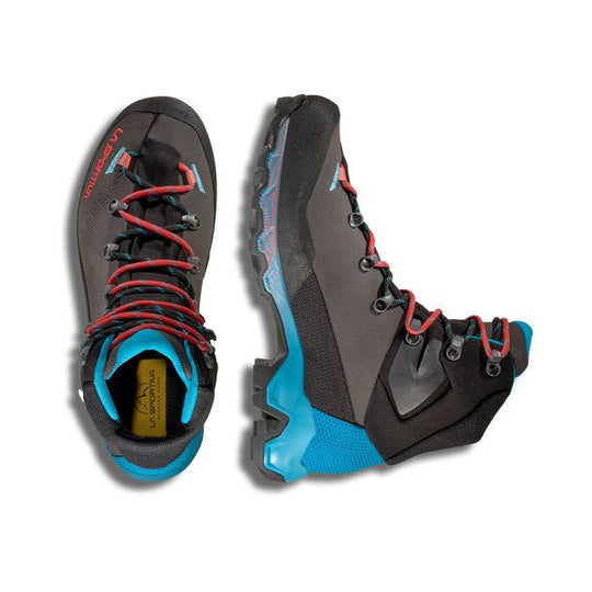La Sportiva Aequilibrium Trek Woman GTX Carbon/Malibu Blue, vista superiore e laterale