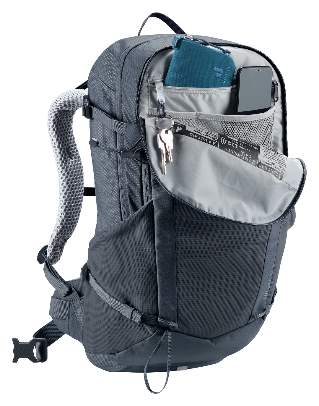 Deuter Futura 21 SL Black, tasca superiore aperta