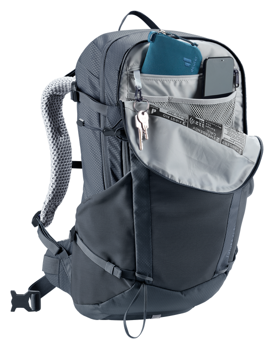 Deuter Futura 21 SL Black, tasca superiore aperta
