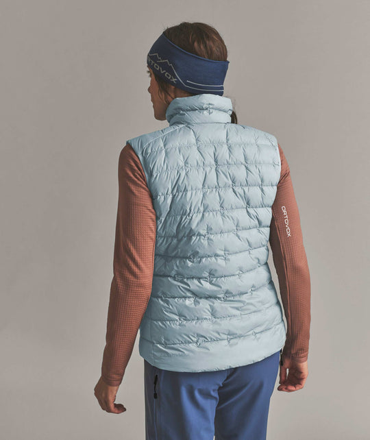 Ortovox Downwool 180 Vest W - Glacier Grey, indossato, vista posteriore
