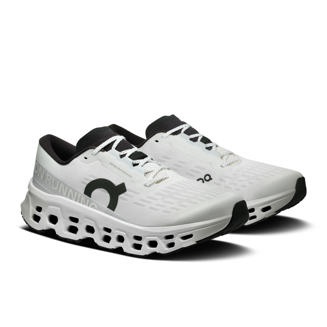 On Cloudmonster 3 da uomo White/White 3MG10051200, vista a tre quarti