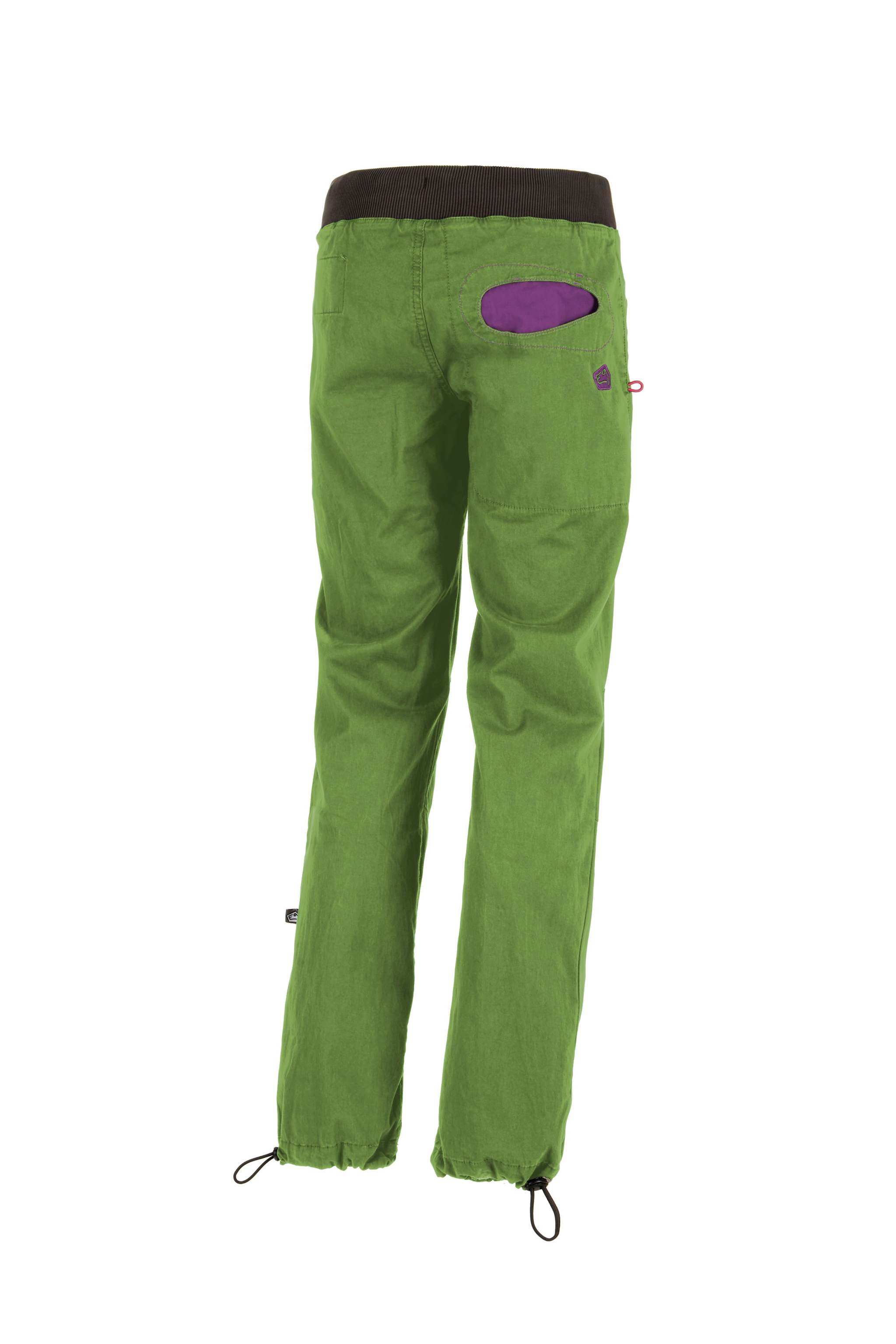 Onda Story pantaloni outdoor elasticizzati in cotone biologico con tasche contrasto, vita e fondo gamba regolabili, slim fit per arrampicata e outdoor.