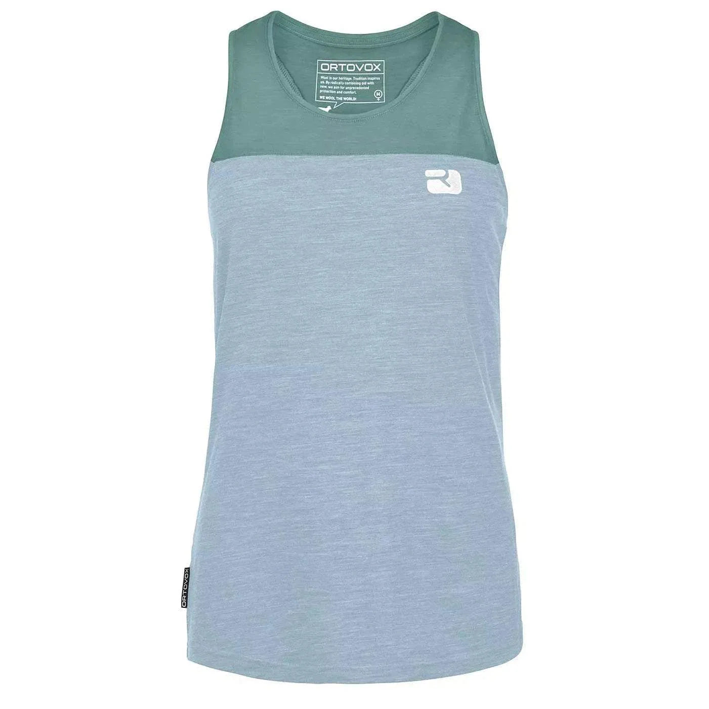 150 MERINO COOL women's Arctic Grey logo top with sustainable cooling and Beta-Spun technology