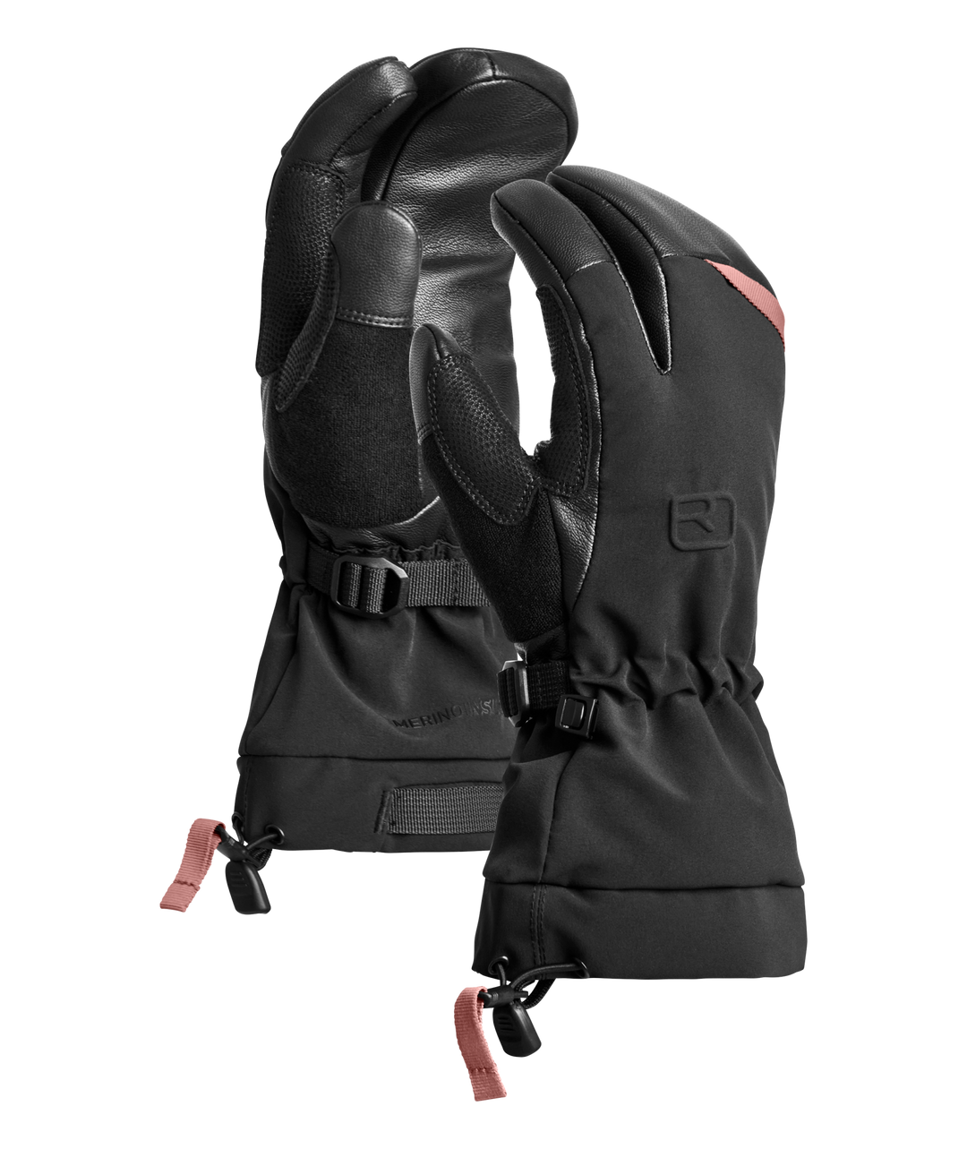 Ortovox Merino Freeride 3 Finger Glove W Black Raven - fronte