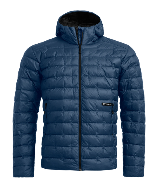 Ortovox Downwool 180 Hooded Jacket M Blue Nunatak: vista frontale