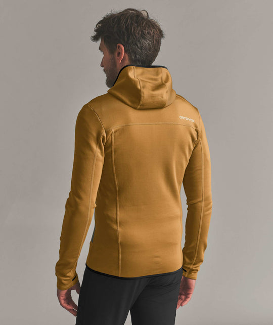 Ortovox Fleece Hoody M Dark Cumin - indossato retro