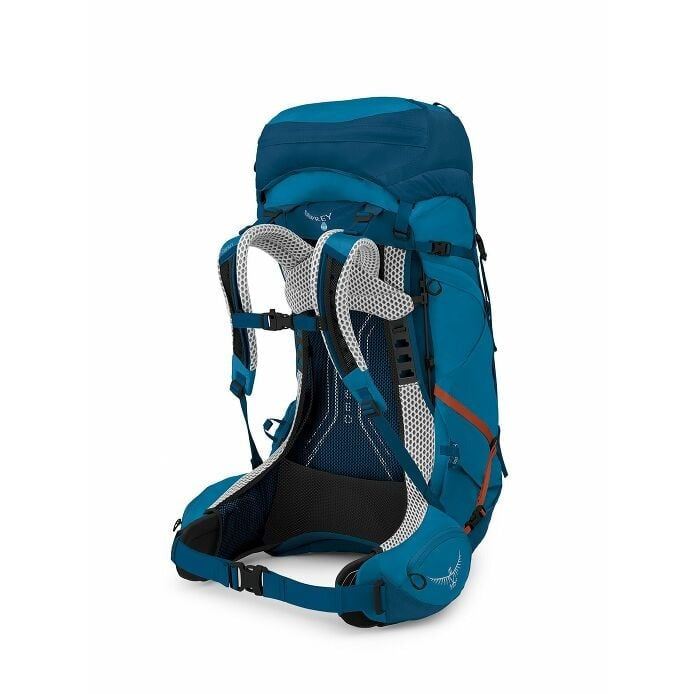 Osprey Atmos AG LT 50 Night Shift/Scoria Blue, schienale vista laterale