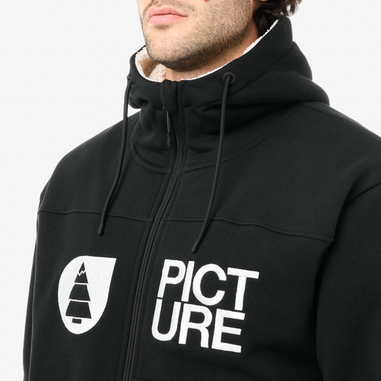 Picture Basement Plush Zip Hoodie Black – dettaglio