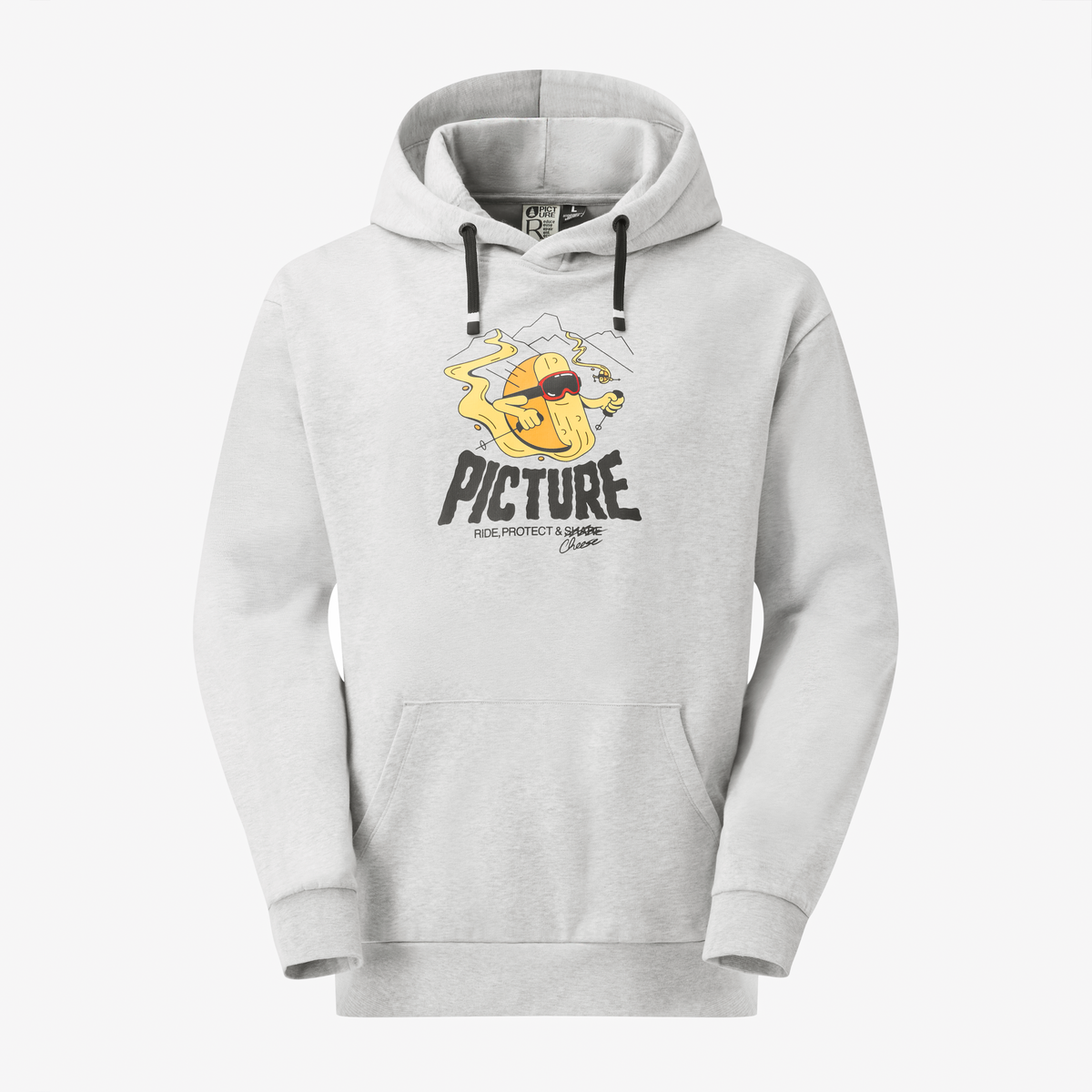 Picture Cheasy Hoodie Grey Melange – fronte su fondo neutro