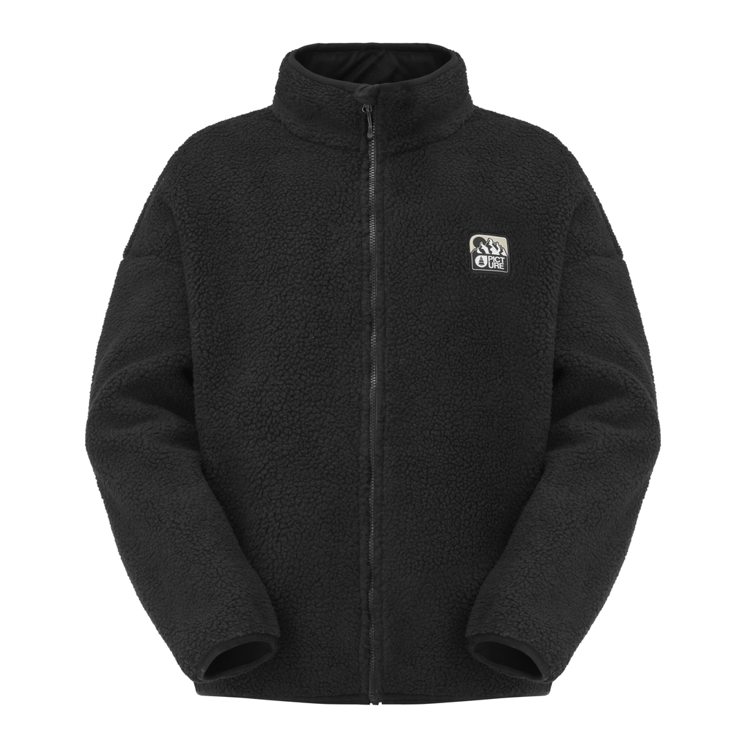 Picture Hafdals Emb Zip Fleece Black – vista frontale