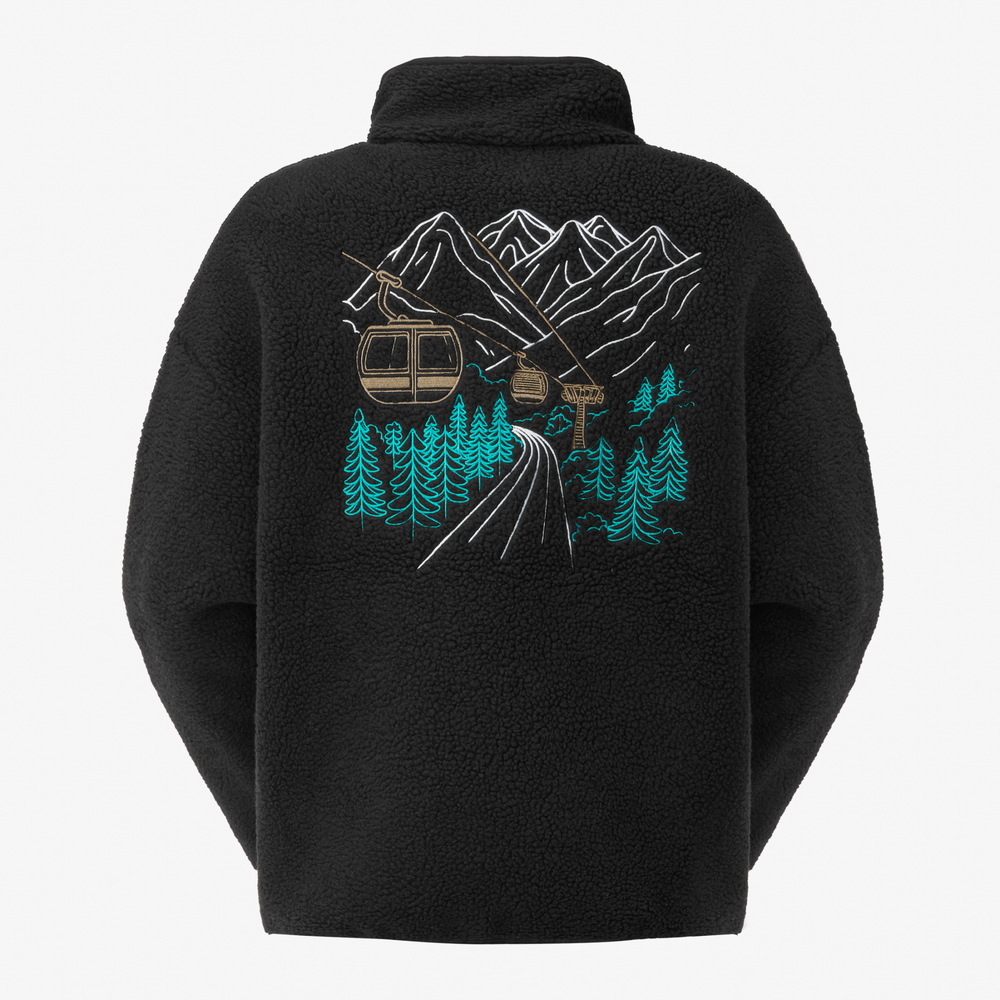 Picture Hafdals Emb Zip Fleece Black – vista posteriore