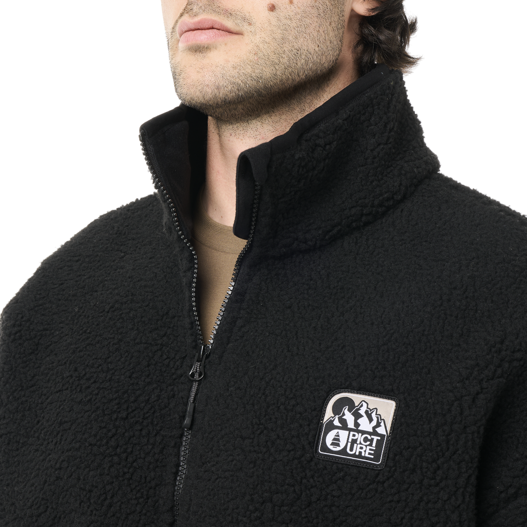 Picture Hafdals Emb Zip Fleece Black – dettaglio