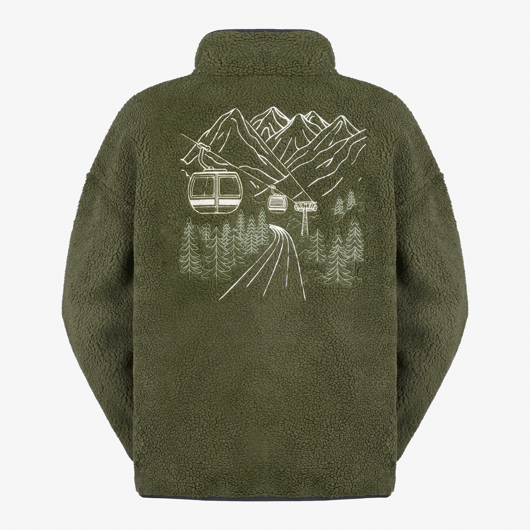 Picture Hafdals Emb Zip Fleece Tobacco – vista posteriore