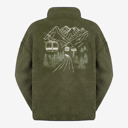 Picture Hafdals Emb Zip Fleece Tobacco – vista posteriore