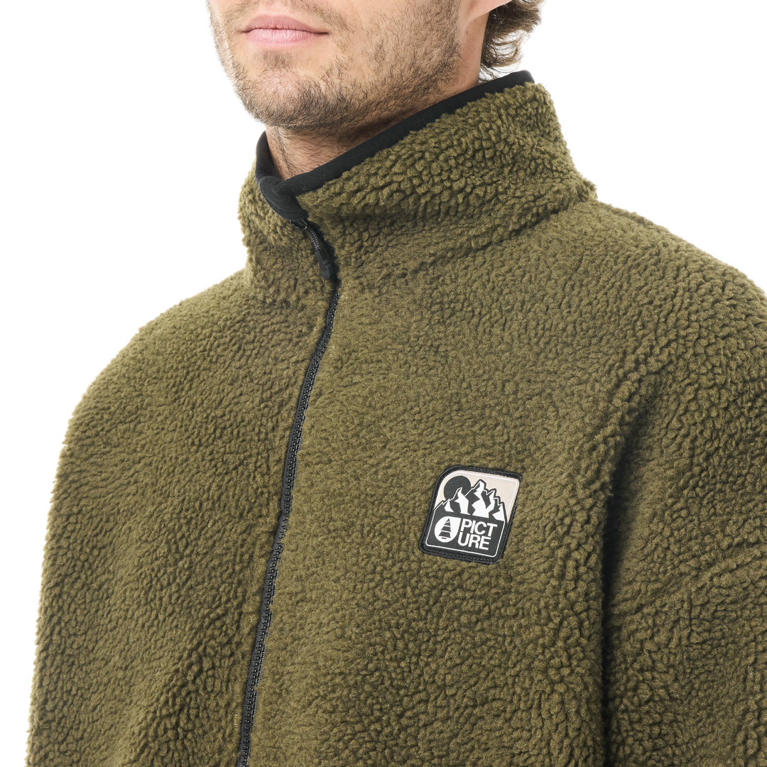 Picture Hafdals Emb Zip Fleece Tobacco – dettaglio