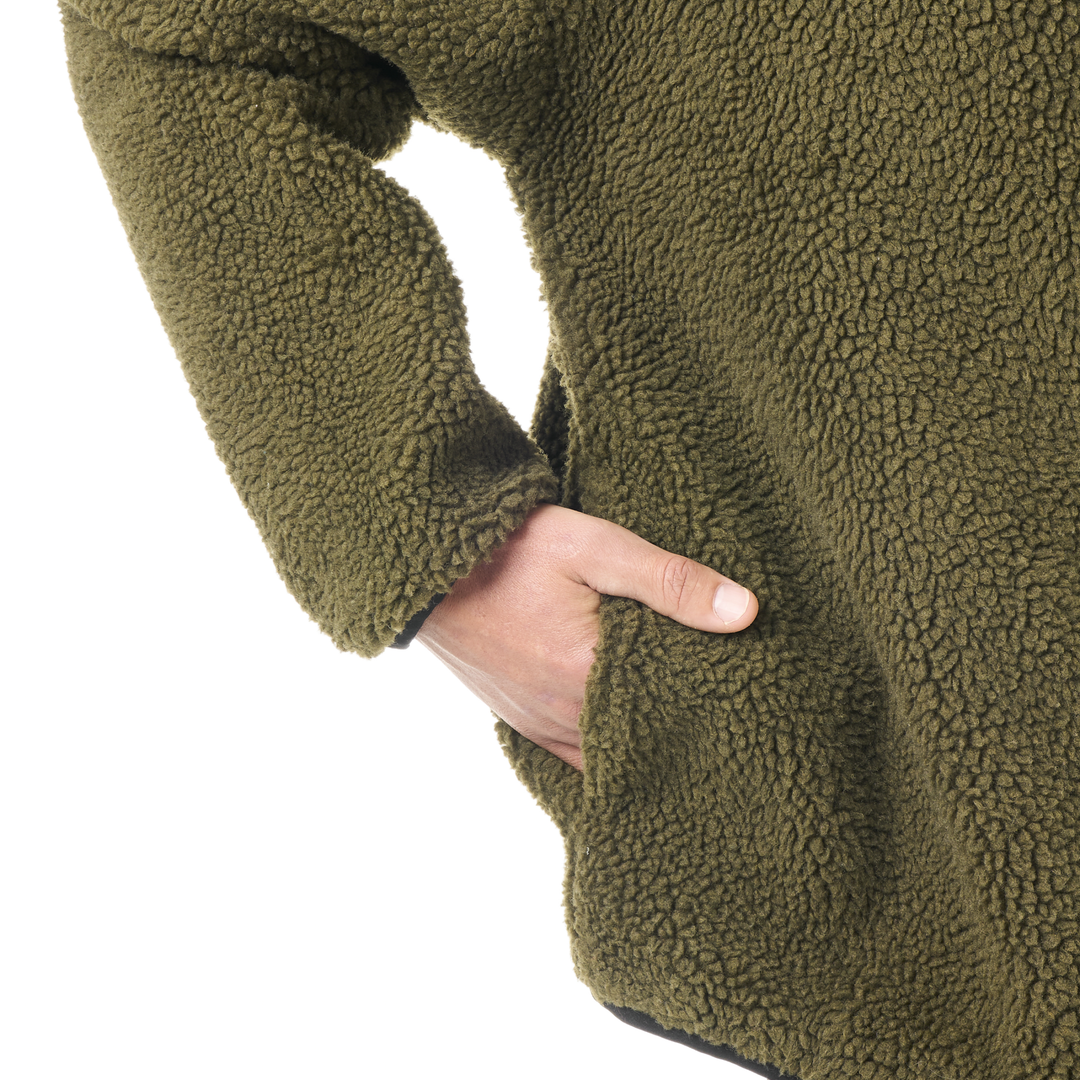 Picture Hafdals Emb Zip Fleece Tobacco – dettaglio