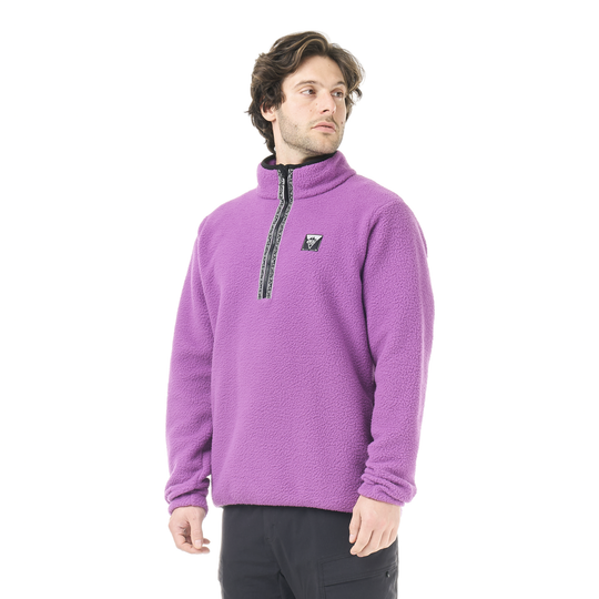Picture Kimag 1/4 Zip Fleece Bright Magenta – indossato, vista frontale
