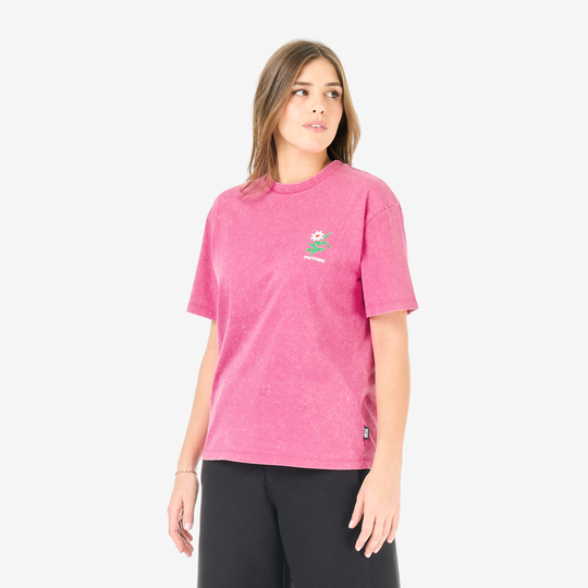 Picture Lyra Tee Beetroot Powder Washed, indossato frontale